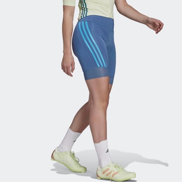 NWT $100 ADIDAS Women S Cycling Bike Padded Short Spinning Tights Primeblue BLUE - Picture 4 of 9